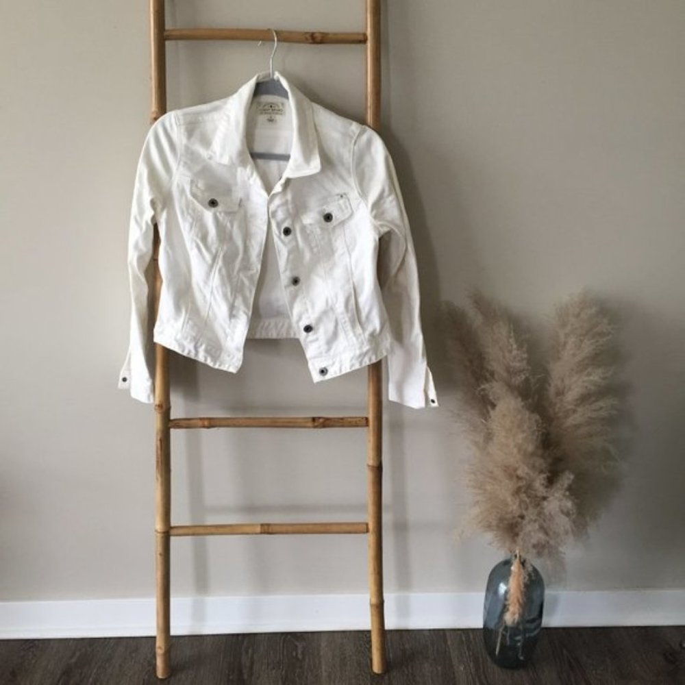 Lucky Brand Women's Tomboy Trucker Jacket White - small